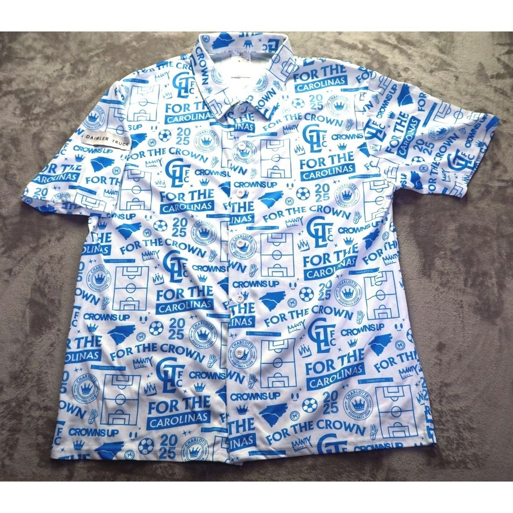 Charlotte Football‎ Club 2025 MLS Major League Soccer Button Shirt CLT Men's XL - Picture 2 of 7